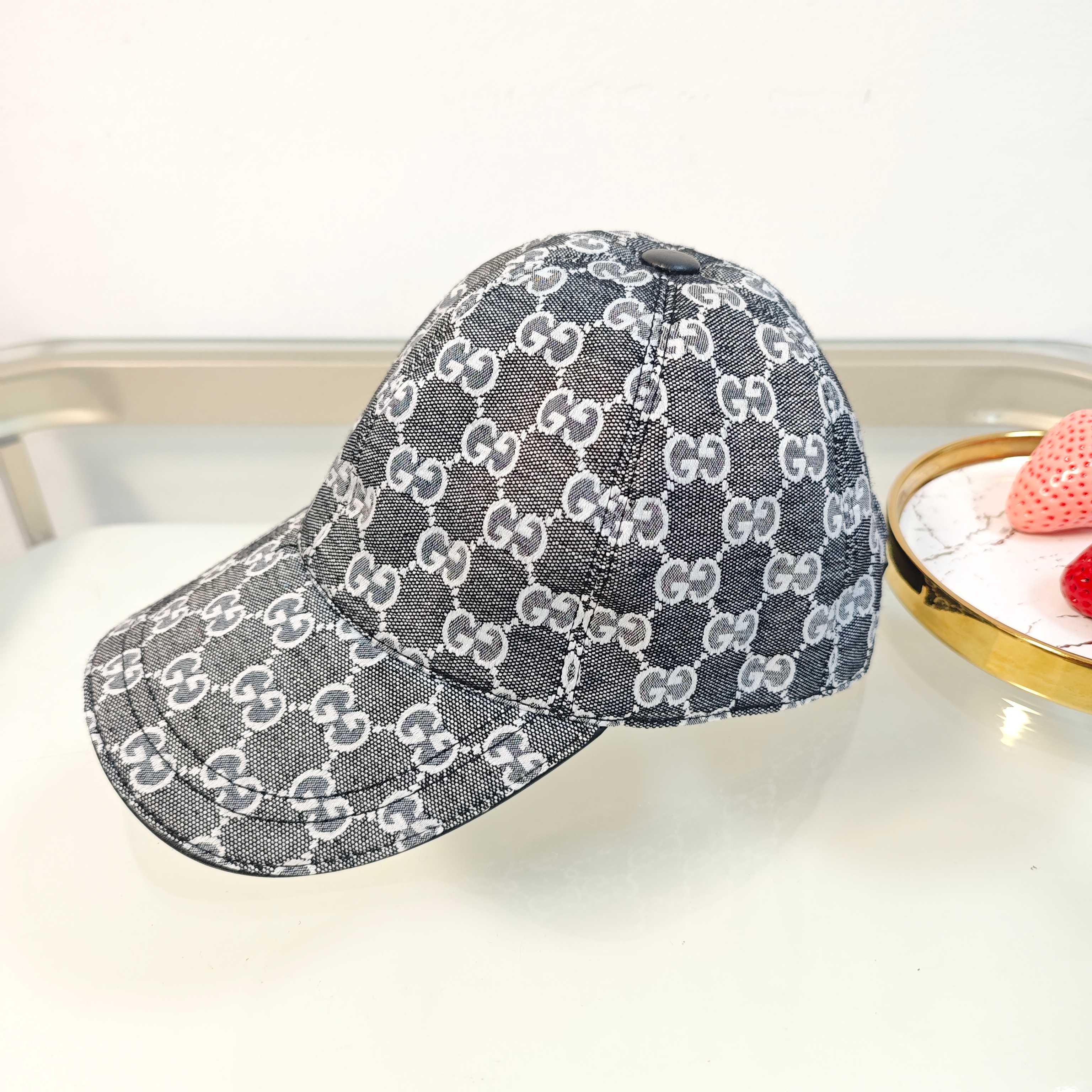 Gucci Denim GG Monogram Baseball Cap – Grey & White Edition