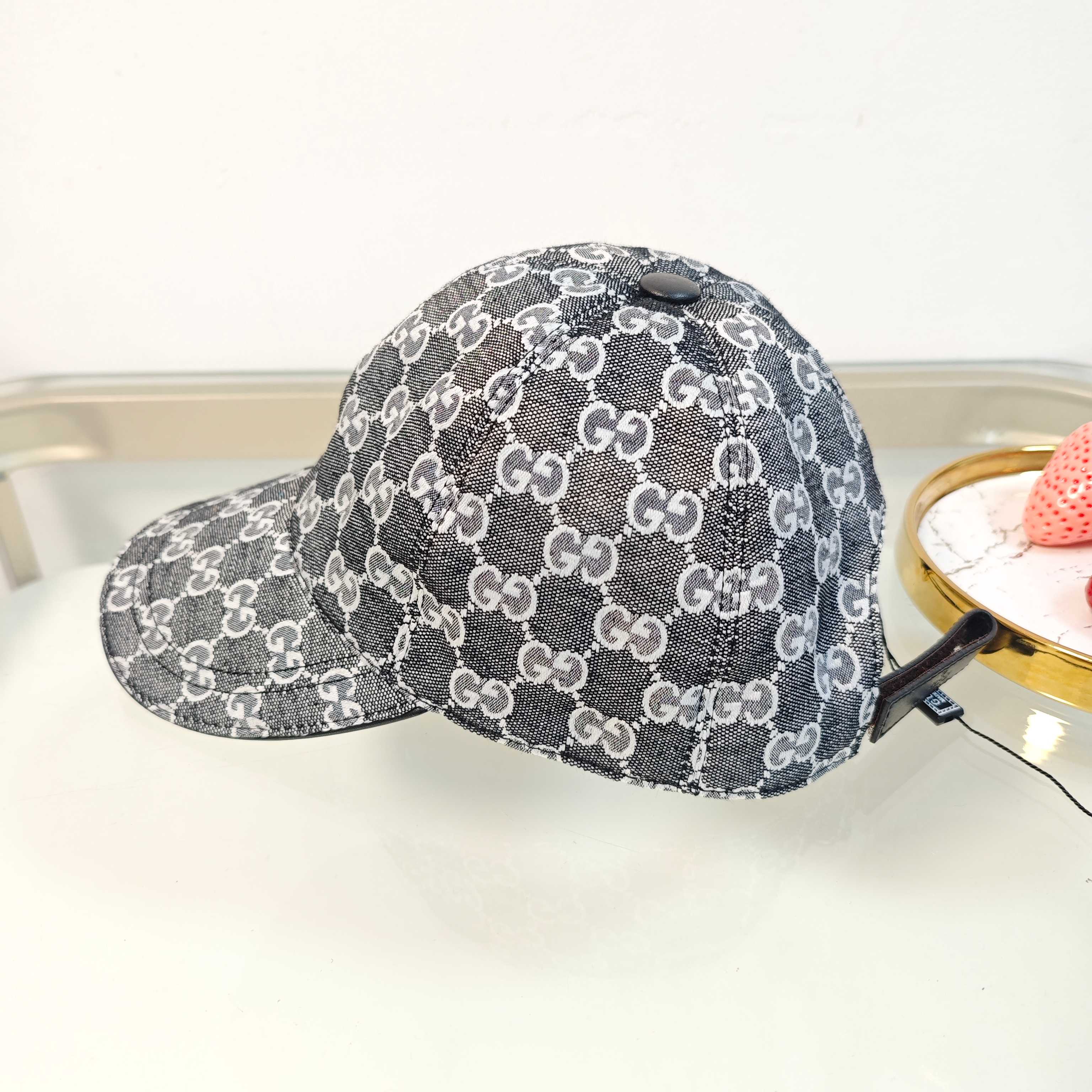 Gucci Denim GG Monogram Baseball Cap – Grey & White Edition