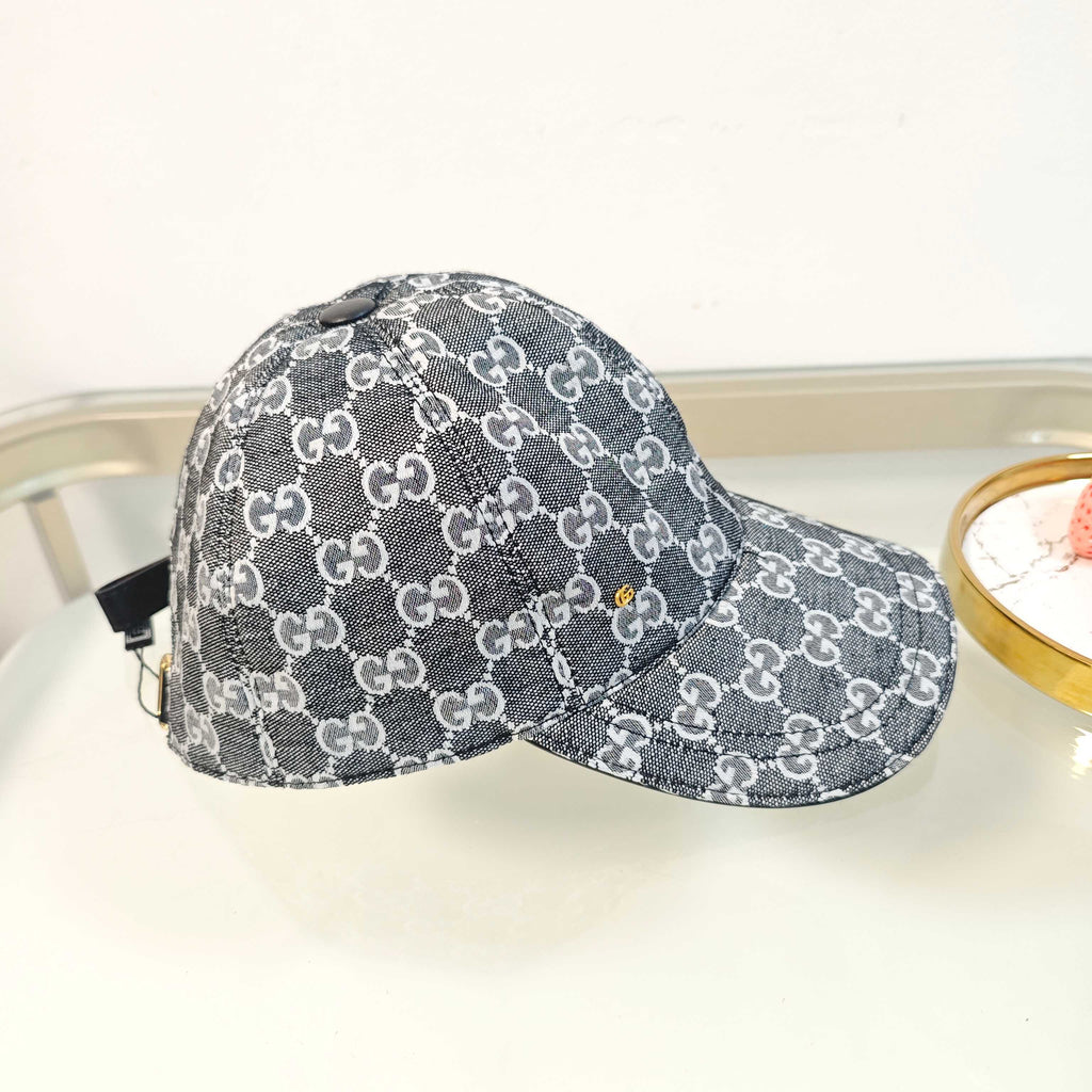Gucci Denim GG Monogram Baseball Cap – Grey & White Edition