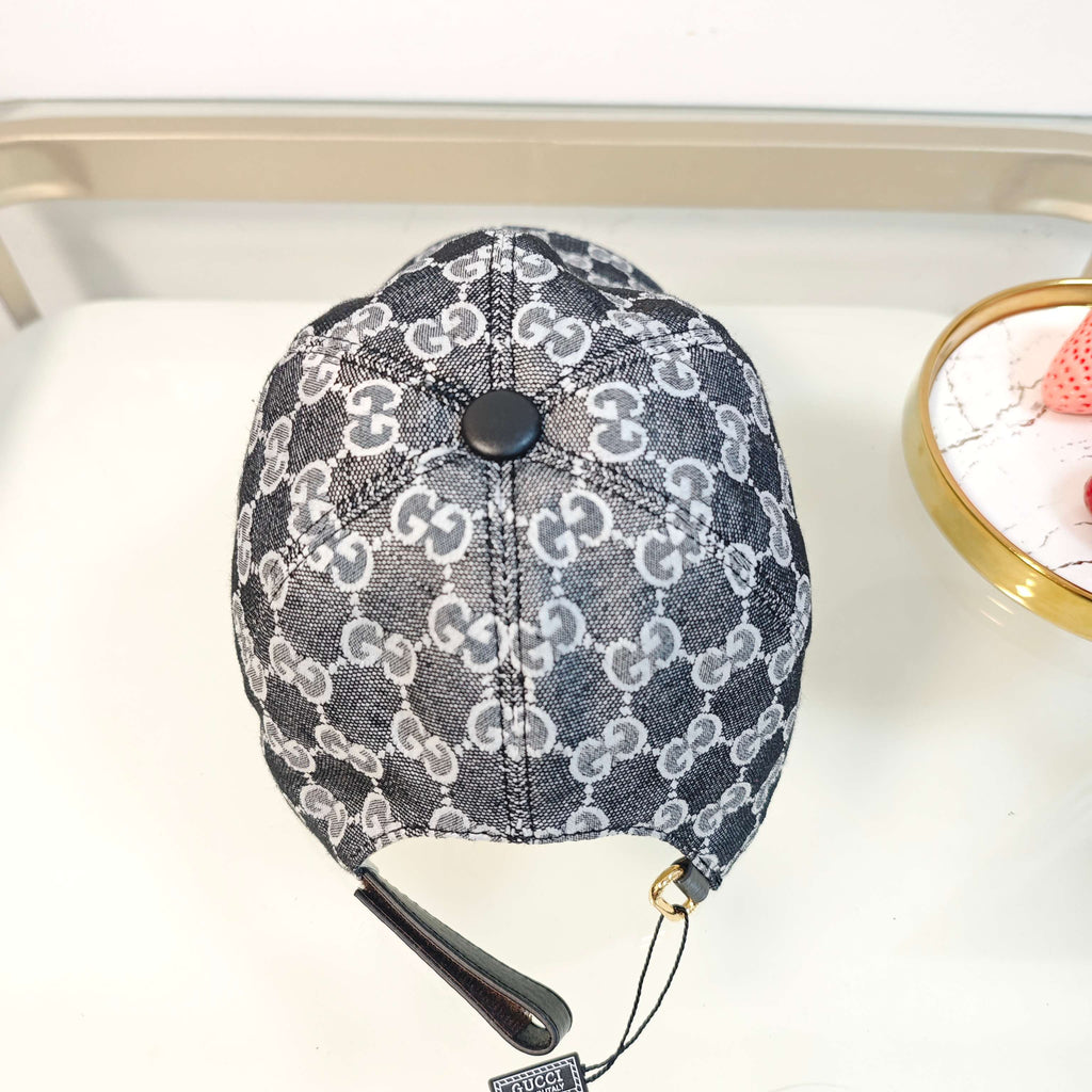 Gucci Denim GG Monogram Baseball Cap – Grey & White Edition