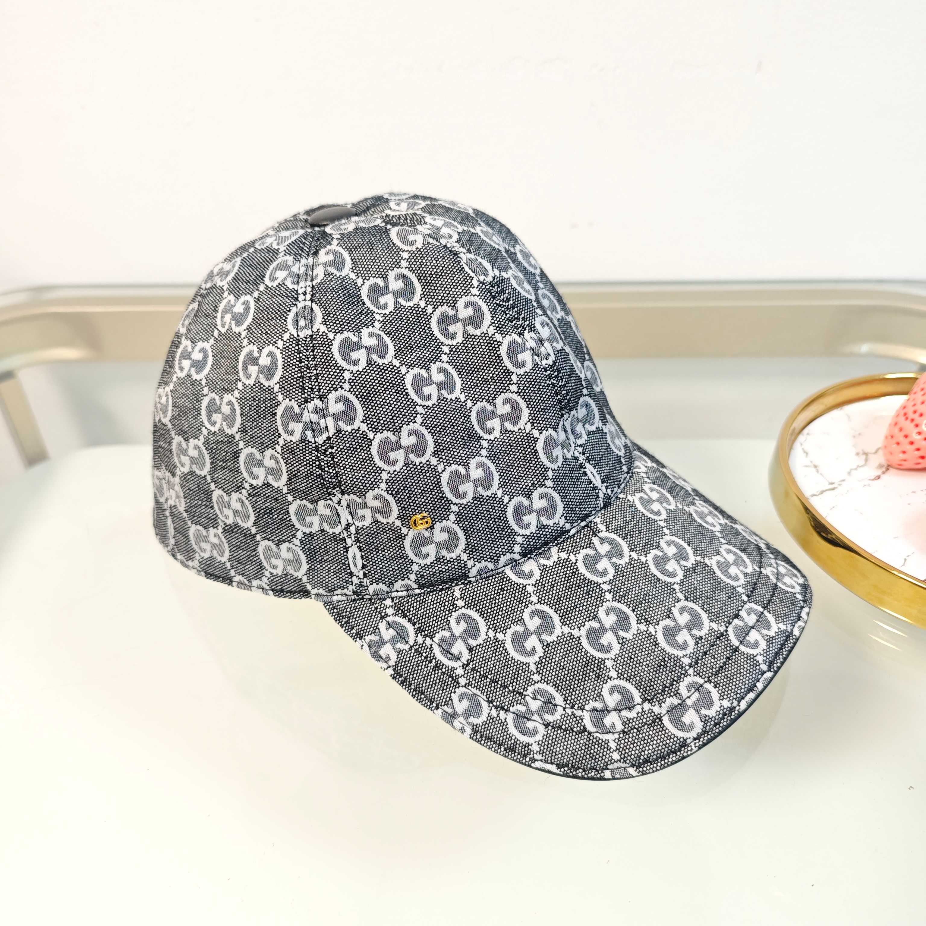 Gucci Denim GG Monogram Baseball Cap – Grey & White Edition