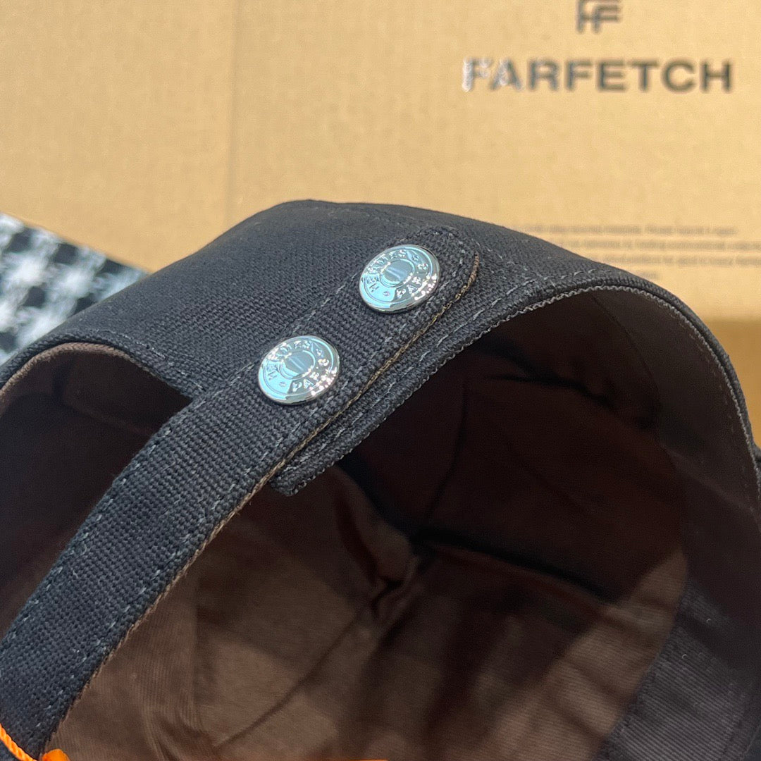 Hermès Nevada Street H Baseball Cap – Black & Orange Edition