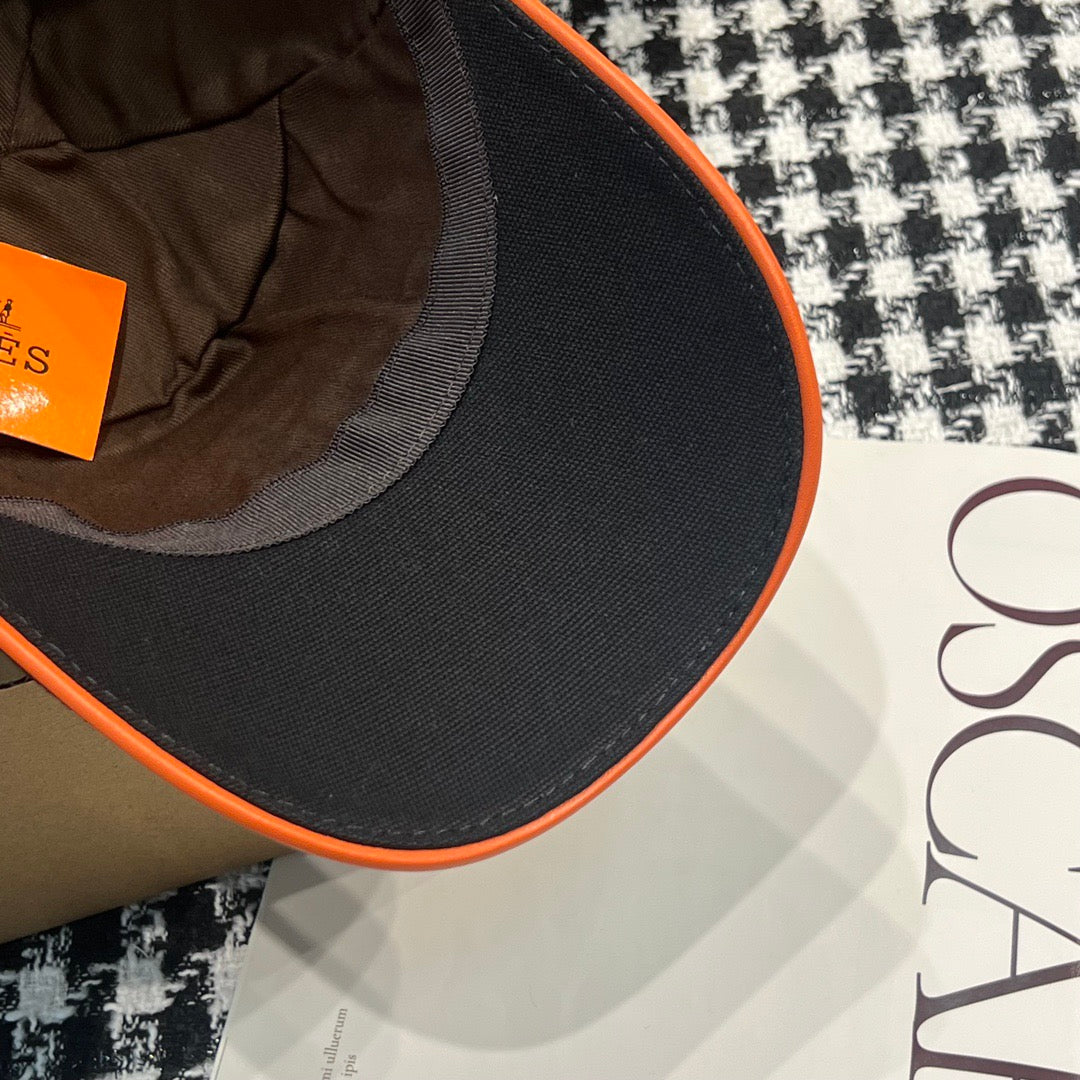 Hermès Nevada Street H Baseball Cap – Black & Orange Edition
