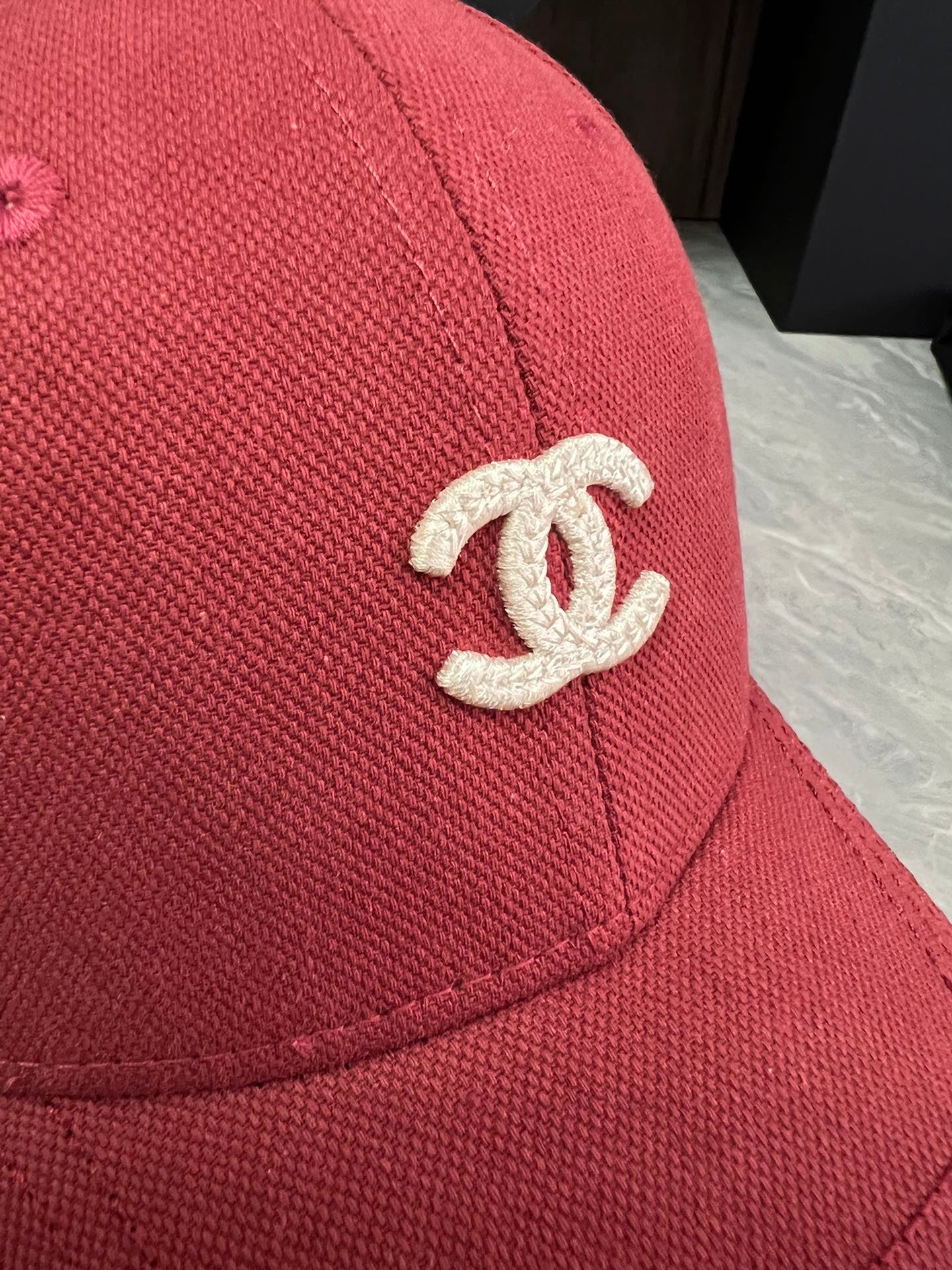 Chanel Cotton Canvas Baseball Cap – Burgundy Edition