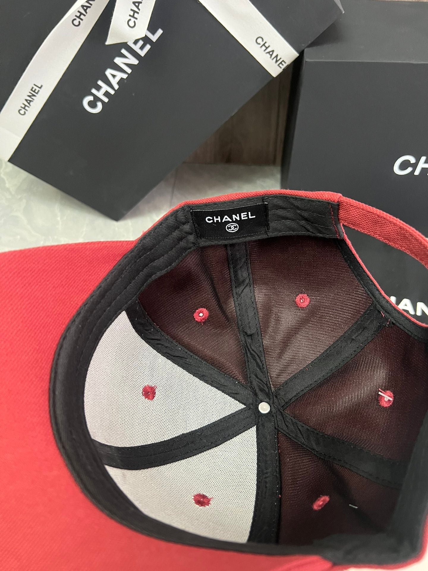 Chanel Cotton Canvas Baseball Cap – Burgundy Edition