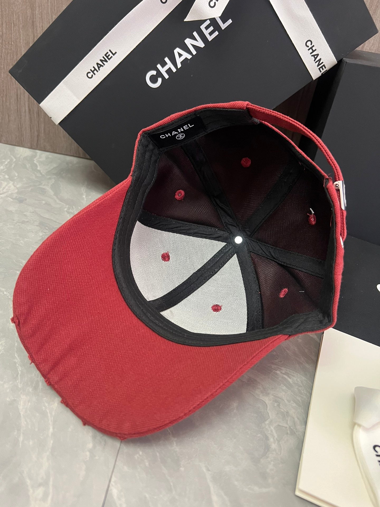 Chanel Cotton Canvas Baseball Cap – Burgundy Edition