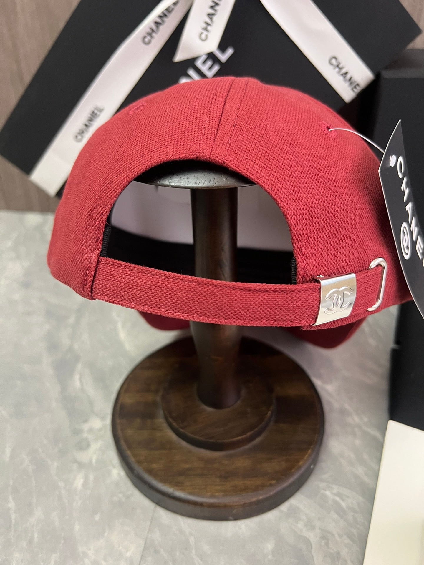 Chanel Cotton Canvas Baseball Cap – Burgundy Edition