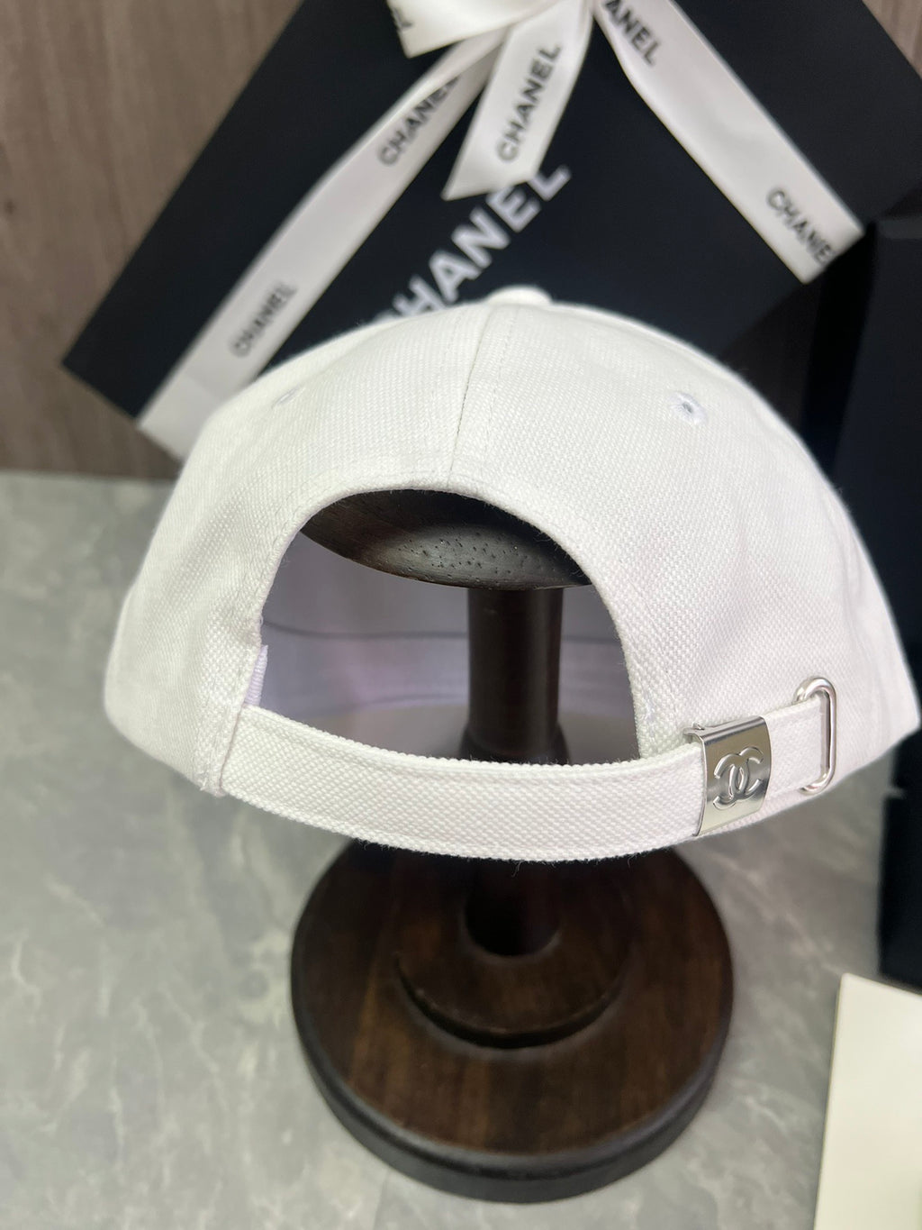 Chanel Cotton Canvas Baseball Cap – White & Black Edition