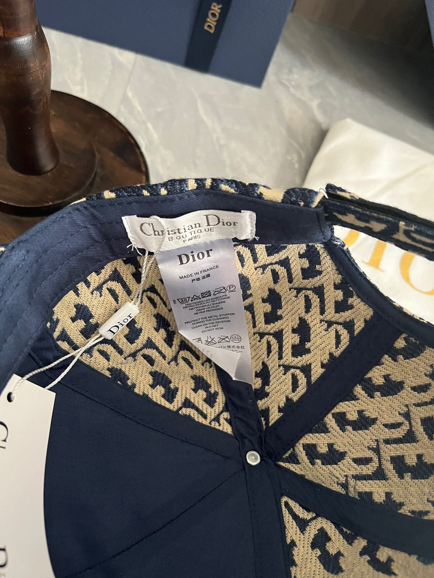 Dior Oblique Baseball Cap with Gold Script Embroidery