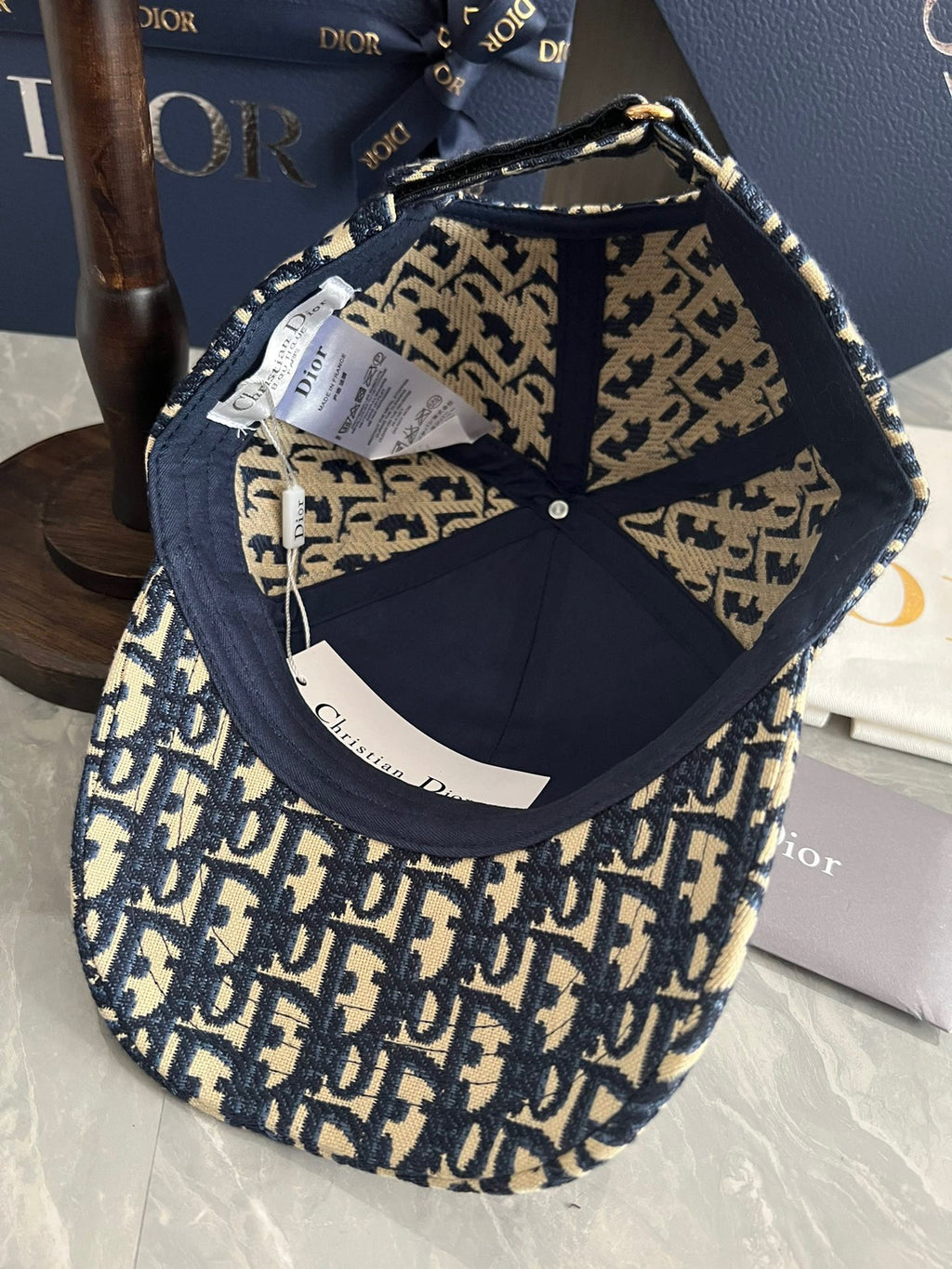 Dior Oblique Baseball Cap with Gold Script Embroidery