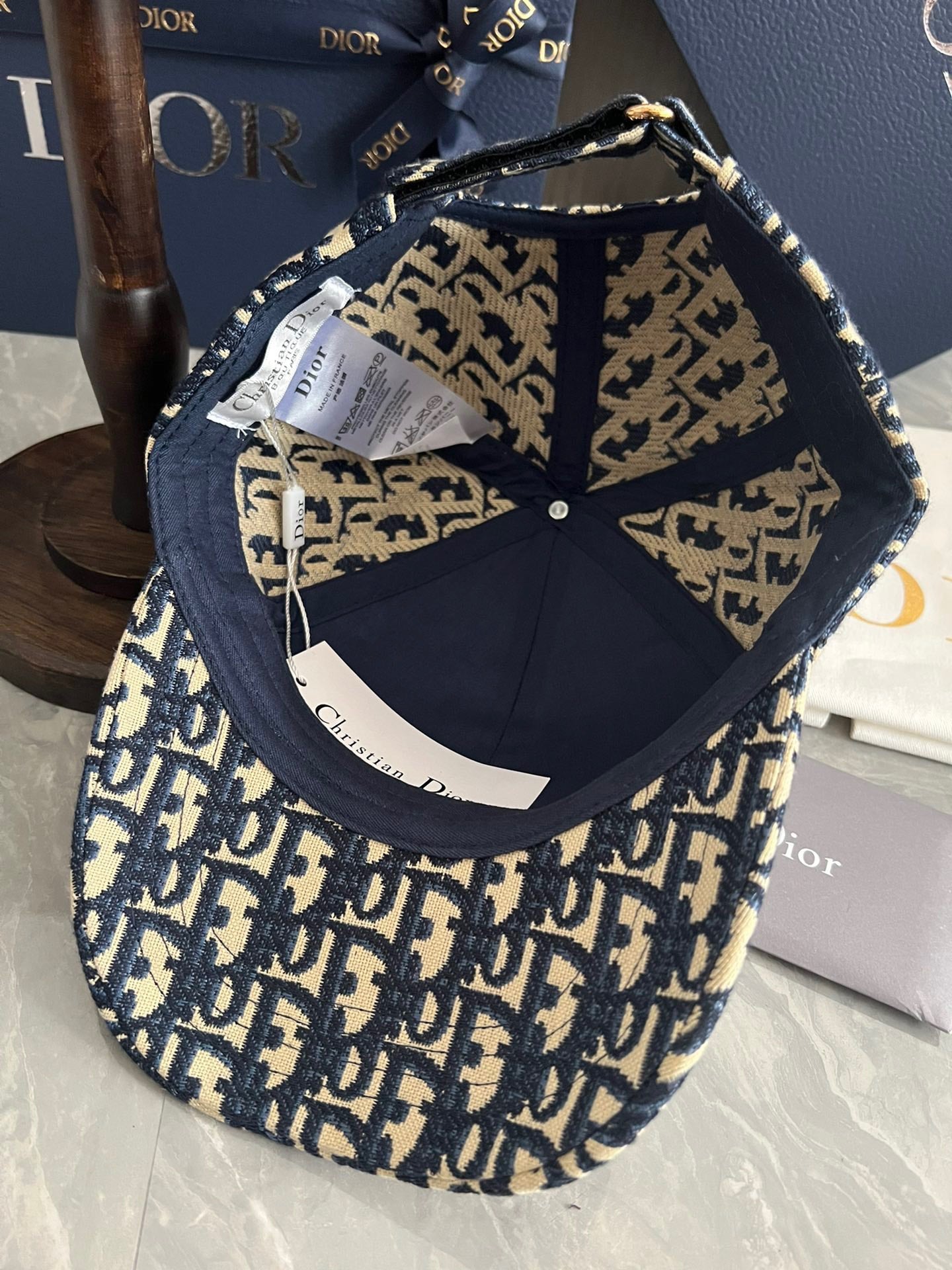 Dior Oblique Baseball Cap with Gold Script Embroidery
