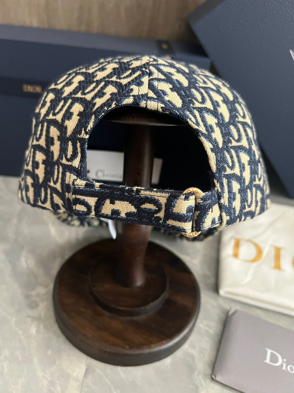 Dior Oblique Baseball Cap with Gold Script Embroidery