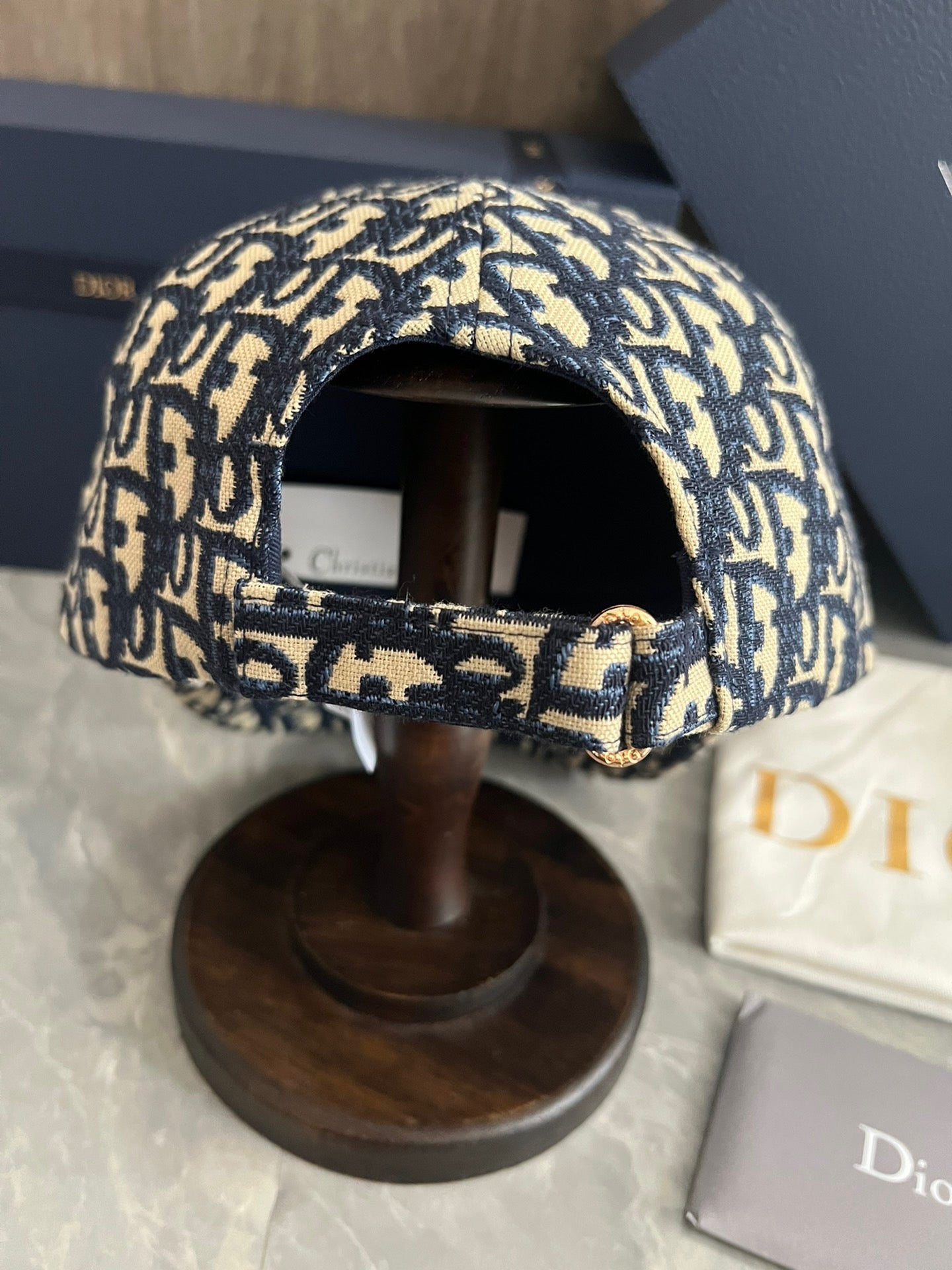 Dior Oblique Baseball Cap with Gold Script Embroidery