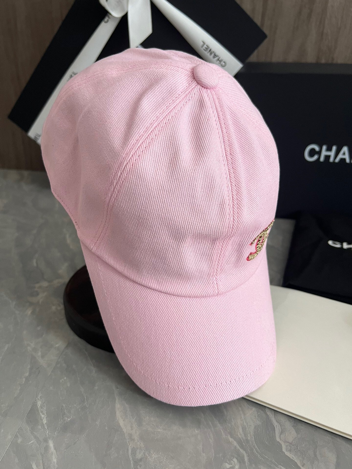 Chanel CC Strass Logo Baseball Cap – Candy Pink