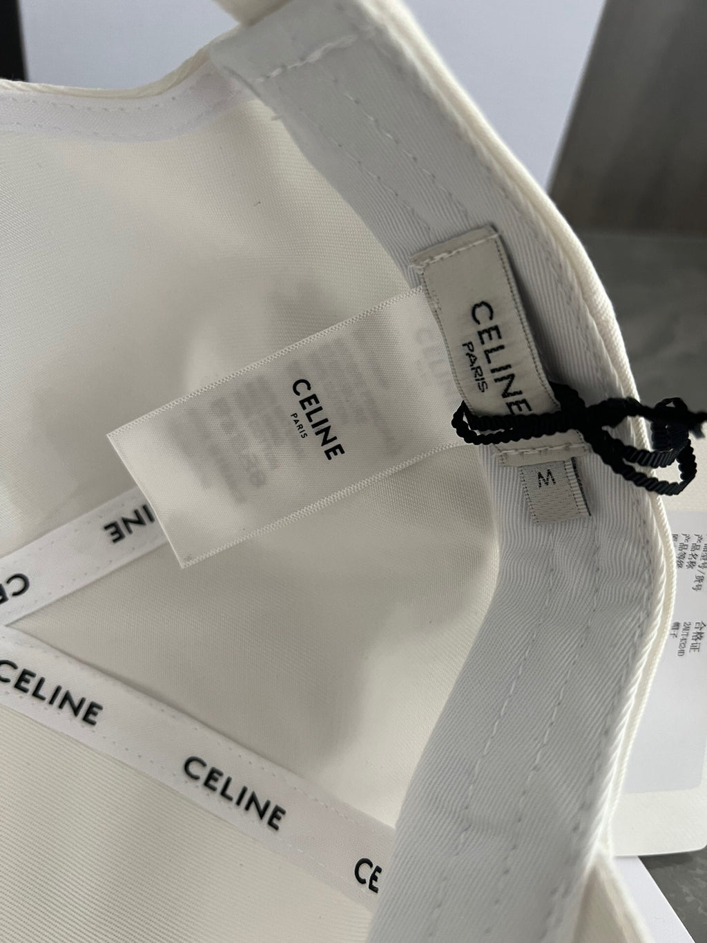 Celine Triomphe Baseball Cap in Cotton Gabardine – White & Black Edition