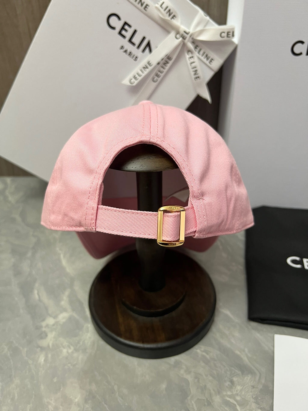 CELINE Triomphe Baseball Cap in Cotton Gabardine – Peony Pink