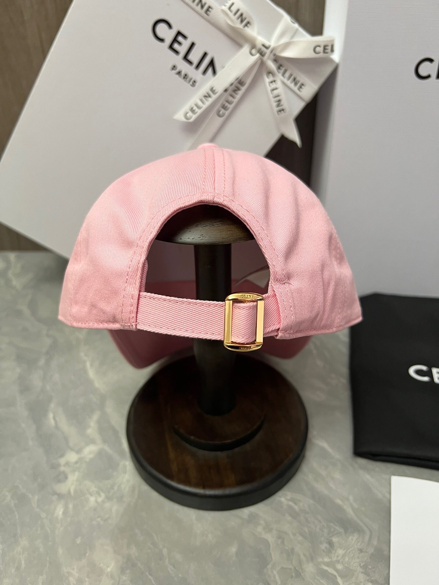 CELINE Triomphe Baseball Cap in Cotton Gabardine – Peony Pink