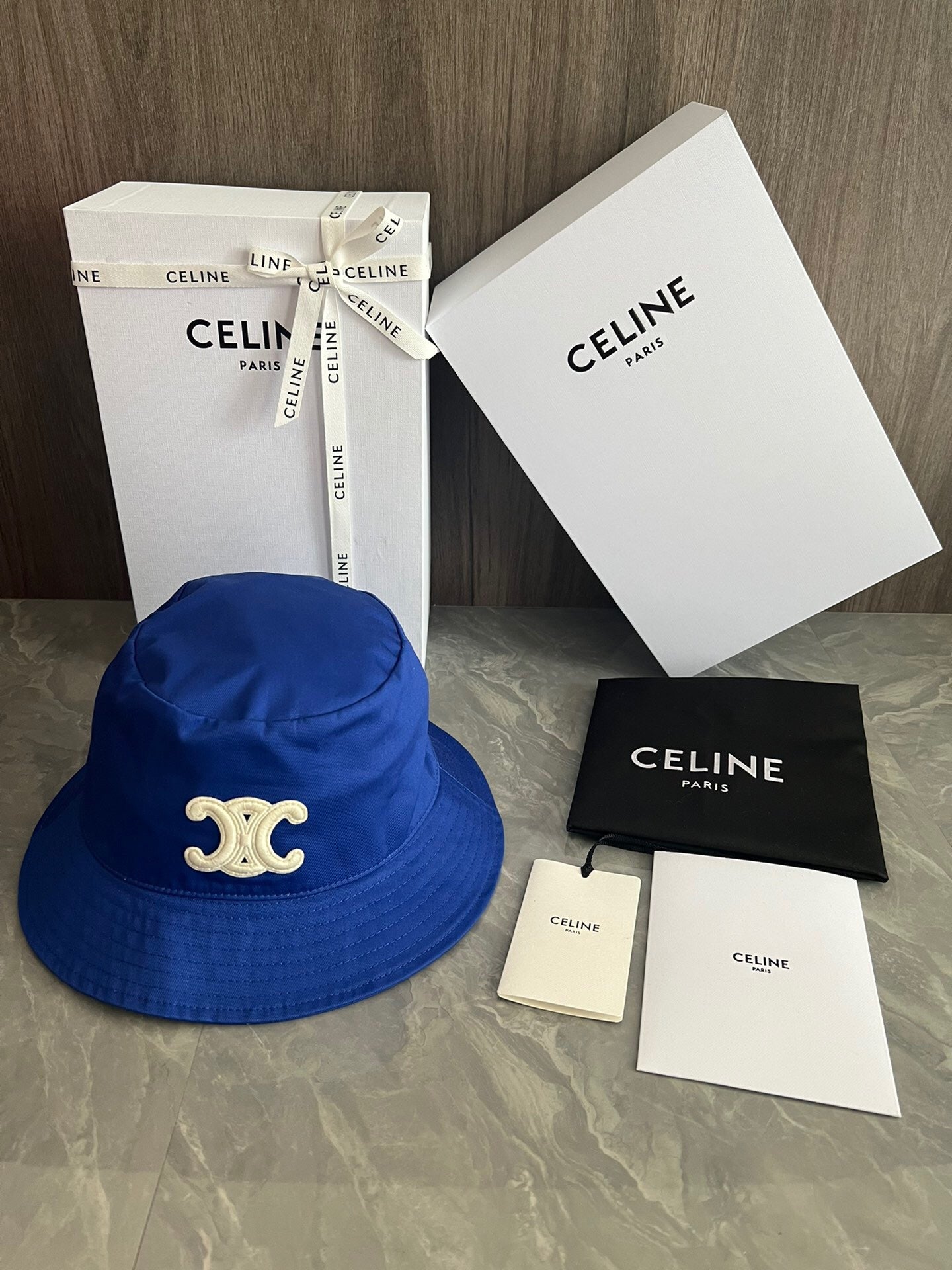 Celine Bucket Hat Triomphe – Royal Blue