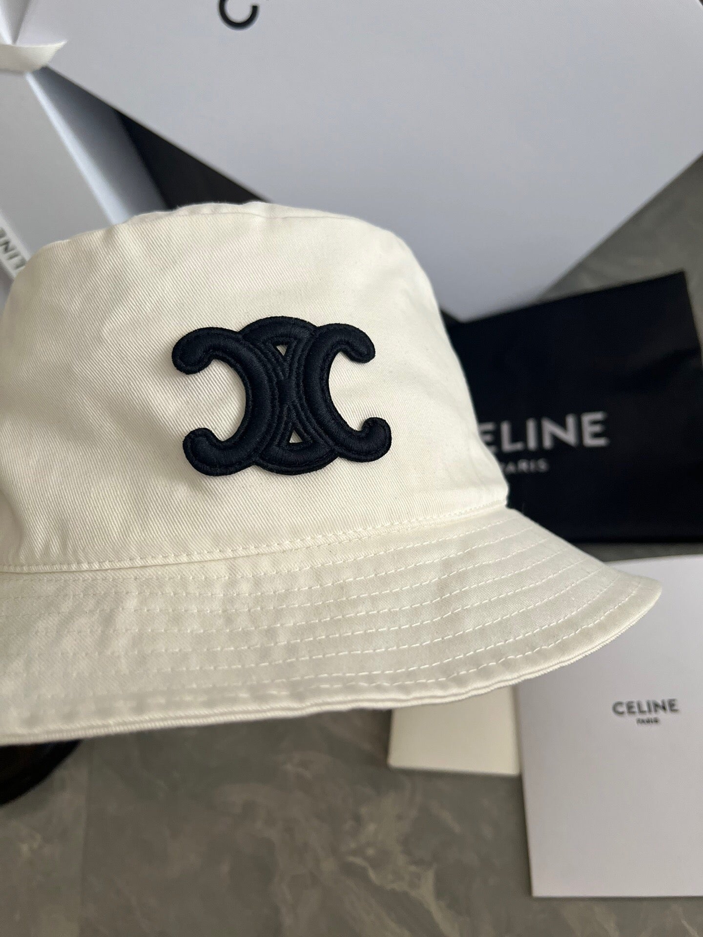 Celine Bucket Hat Triomphe in Cotton Gabardine