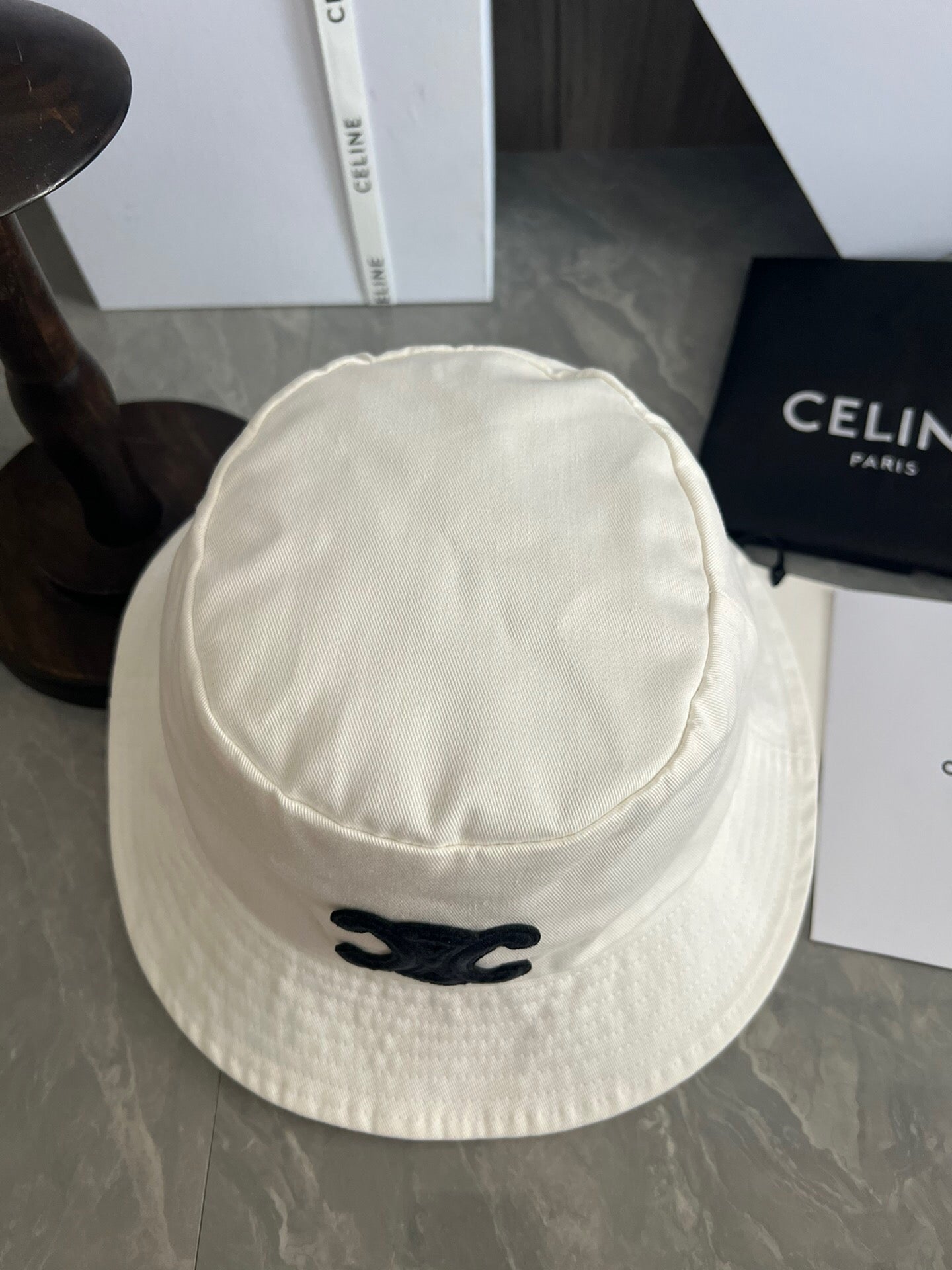 Celine Bucket Hat Triomphe in Cotton Gabardine